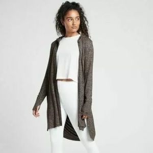 Athleta Harmony hooded open cardigan yoga wrap sweater size XXS